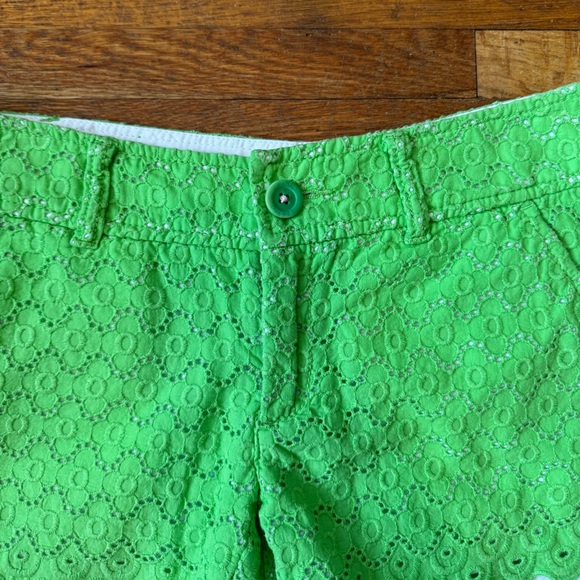 Lilly Pulitzer Walsh Short In New Green Sweet Floral Eyelet Size 00 - Picture 5 of 5